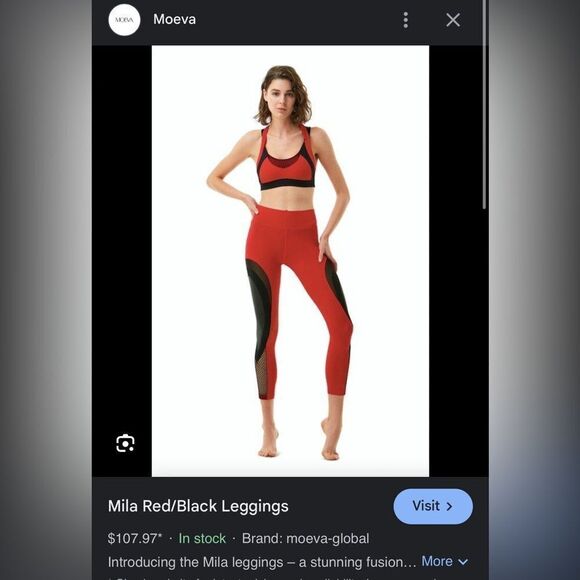 Red MOEVA Leggings - Picture 1 of 2